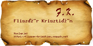 Fliszár Krisztián névjegykártya